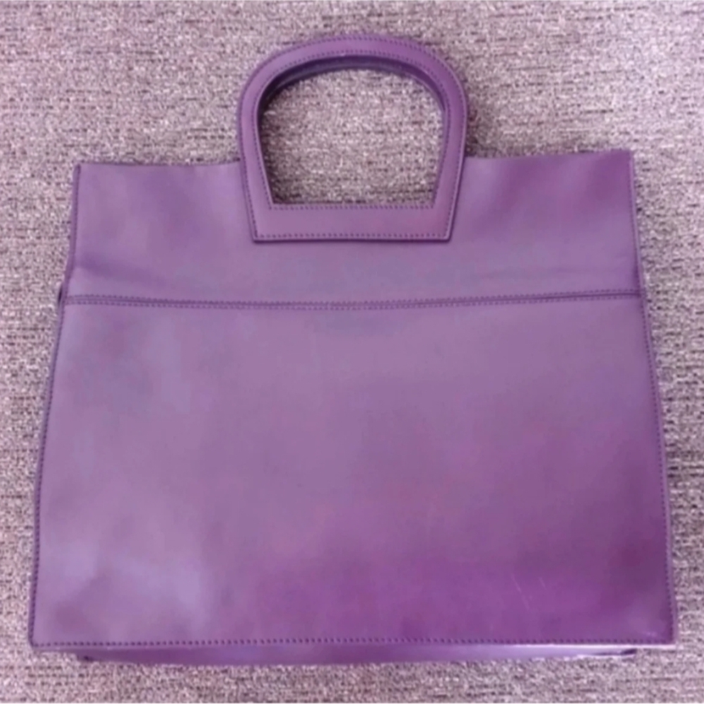 💟RARE 2014 Ralph Lauren💟 - Eggplant Purple Tote - Picture 4 of 16